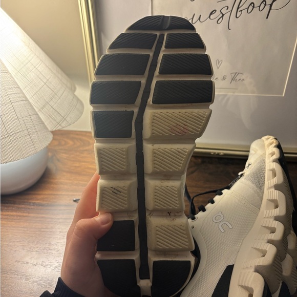 On Running Cream and Black Sneakers - Picture 5 of 7